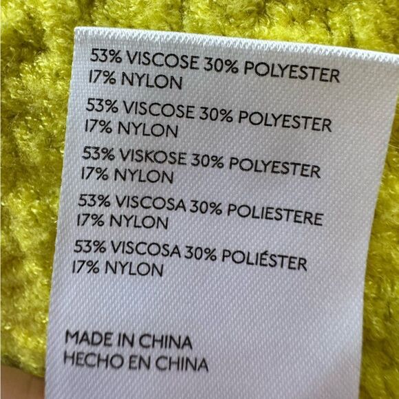 Anthropologie Maeve Cable Knit Flared Mini Skirt Sz M Neon Yellow Preppy Spring - Picture 5 of 5